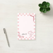 Pink Checkered Pattern Background Post-It Notes (Kantoor)