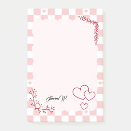 Pink Checkered Pattern Background Post-It Notes
