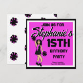 Pink Cheer #2 Uitnodiging (Voorkant / Achterkant)