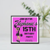Pink Cheer #2 Uitnodiging (Staand voorkant)