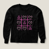 Pink Cheer Tic-Tac-Toe Valentine's Day Shirt (Voorkant)