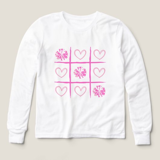 Pink Cheer Tic-Tac-Toe Valentine's Day Shirt  (Voorkant)
