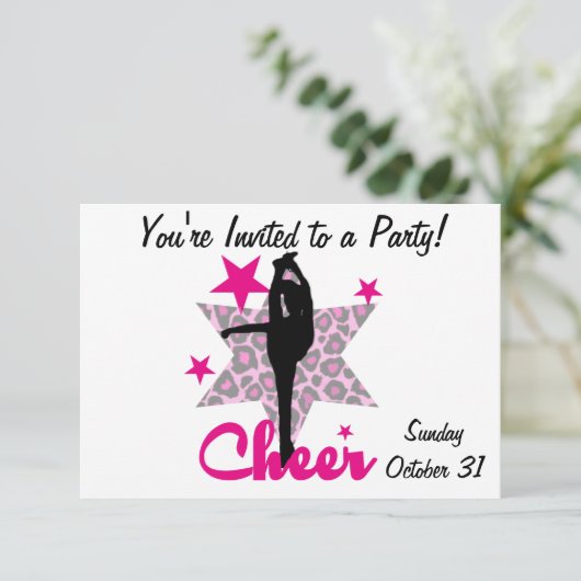 Pink Cheerleader Kaart (Staand voorkant)