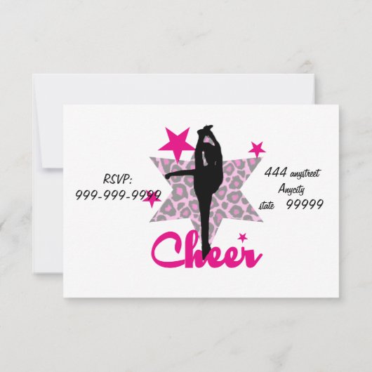 Pink Cheerleader Kaart (Achterkant)