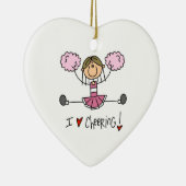 Pink Cheerleader Keramisch Ornament (Rechts)