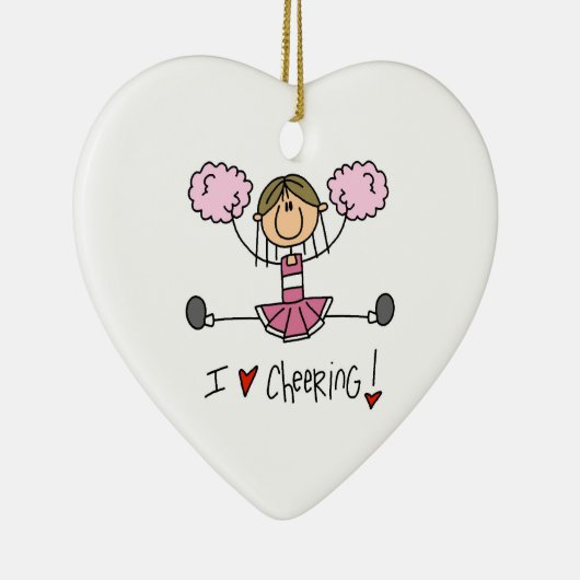 Pink Cheerleader Keramisch Ornament (Rechts)