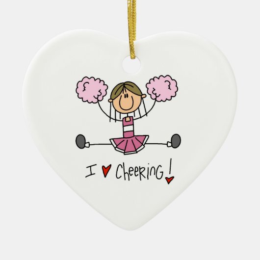 Pink Cheerleader Keramisch Ornament (Voorkant)