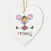 Pink Cheerleader Keramisch Ornament (Links)
