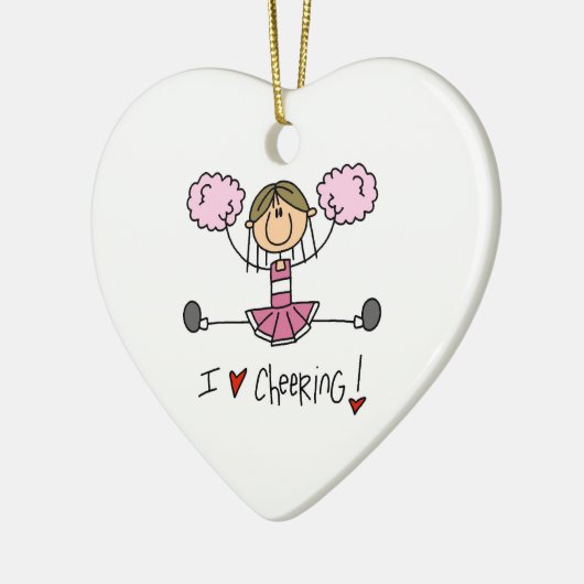 Pink Cheerleader Keramisch Ornament (Links)