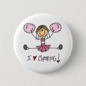 Pink Cheerleader Ronde Button 5,7 Cm (Voorkant)