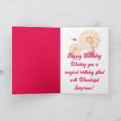 Pink Cheers Happy Birthday Wenskaart Kaart (Binnen)