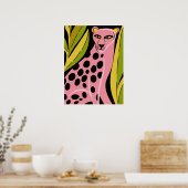 Pink Cheetah Pop Art Bold Jungle Cat Print (Keuken)