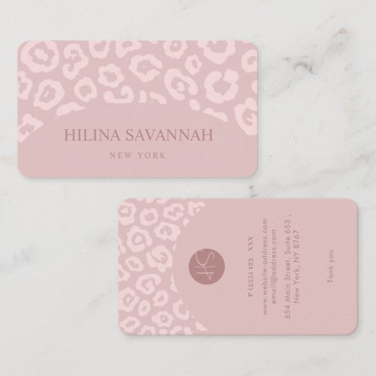 Pink Cheetah Skin Visitekaartje (Voorkant / Achterkant)