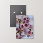 Pink Cherry Blossom Badge Button (Voorkant / Achterkant)