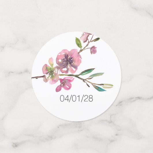 Pink Cherry Blossom Bloemen Bruiloft Confetti (Kleine voorkant)