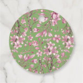 Pink Cherry Blossom Bloemen Bruiloft Dank u Bedankjes Labels (Achterkant)