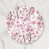 Pink Cherry Blossom Bloemen Bruiloft Dank u Bedankjes Labels (Achterkant)