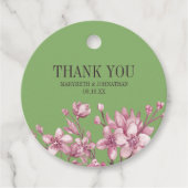 Pink Cherry Blossom Bloemen Bruiloft Dank u Bedankjes Labels (Voorkant)