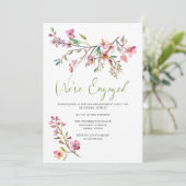 Pink Cherry Blossom Bloemen Verlovingsfeest Kaart (Staand voorkant)