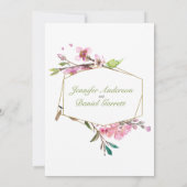 Pink Cherry Blossom Bloemen Verlovingsfeest Kaart (Achterkant)