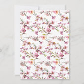 Pink Cherry Blossom Bloemen Vrijgezellenfeest Kaart (Achterkant)