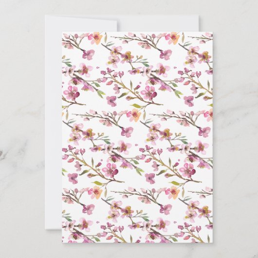 Pink Cherry Blossom Bloemen Vrijgezellenfeest Kaart (Achterkant)