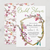 Pink Cherry Blossom Bloemen Vrijgezellenfeest Kaart (Voorkant / Achterkant)