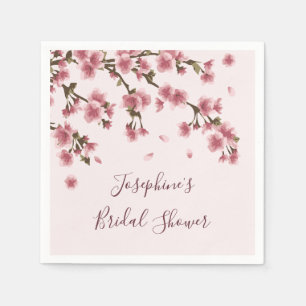 Pink Cherry Blossom Bloemen Vrijgezellenfeest Servet