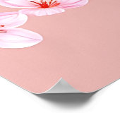 Pink Cherry Blossom Branches Pattern Poster (Hoek)