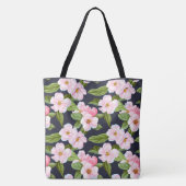 Pink Cherry Blossom Canvas tas (Achterkant)