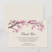Pink Cherry Blossom Elegant Funeral Sympathie Bedankkaart (Voorkant / Achterkant)