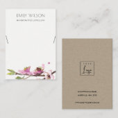 PINK CHERRY BLOSSOM FLORAL KETTING DISPLAY LOGO VISITEKAARTJE (Voorkant / Achterkant)
