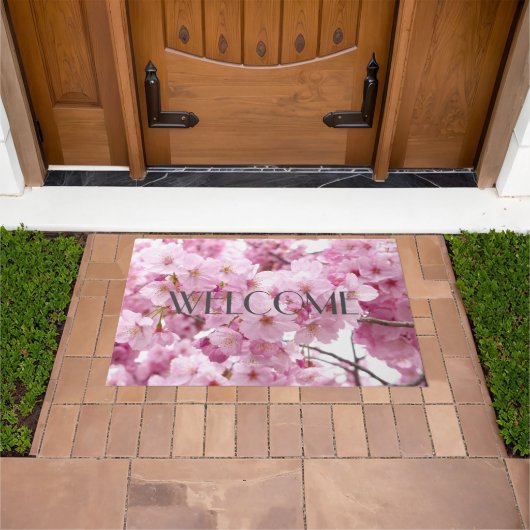 Pink Cherry Blossom Floral Sakura Deurmat (Buiten)