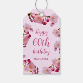 Pink Cherry Blossom Floral Sakura Happy Birthday Cadeaulabel