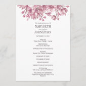 Pink Cherry Blossom Floral Wedding Programme Programmakaart (Voorkant)