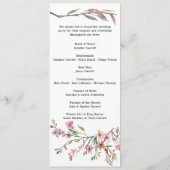 Pink Cherry Blossom Floral Wedding Programme Programmakaart (Achterkant)