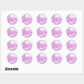 Pink Cherry Blossom Flowers Foto-adres Ronde Sticker (Vel)