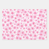 Pink Cherry Blossom Flowers Waterverf Patroon Inpakpapier Vel (Voorkant)