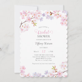 Pink Cherry Blossom in Bloom Garden Bridal Shower Kaart