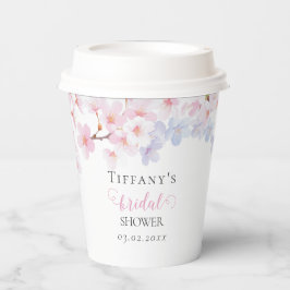 Pink Cherry Blossom in Bloom Garden Bridal Shower Papieren Bekers