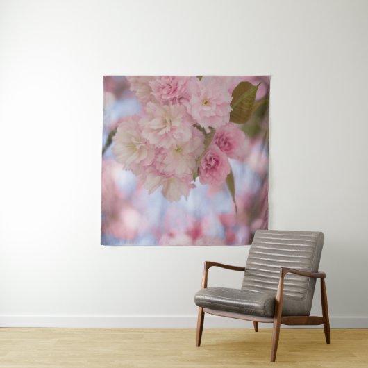 PINK CHERRY BLOSSOM IN CLOSE UP FOTOGRAPHY WANDKLEED (In Situ (horizontaal))