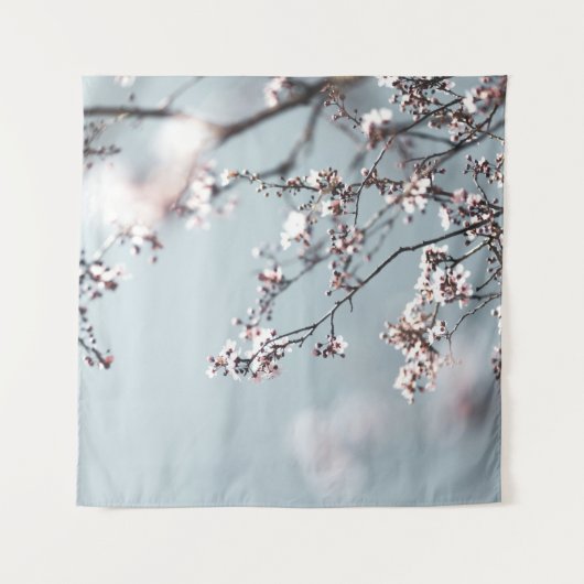 PINK CHERRY BLOSSOM IN CLOSE UP FOTOGRAPHY WANDKLEED (Voorkant)