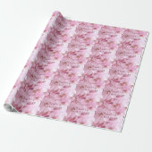 Pink Cherry Blossom Japans festival Happy Hanami Cadeaupapier (Uitgerold)