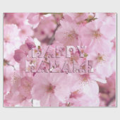 Pink Cherry Blossom Japans festival Happy Hanami Cadeaupapier (Vlak)