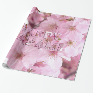 Pink Cherry Blossom Japans festival Happy Hanami Cadeaupapier