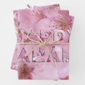 Pink Cherry Blossom Japans festival Happy Hanami Inpakpapier Vel (In situ)