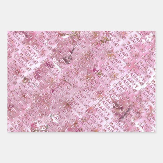 Pink Cherry Blossom Japans festival Happy Hanami Inpakpapier Vel (Voorkant 3)