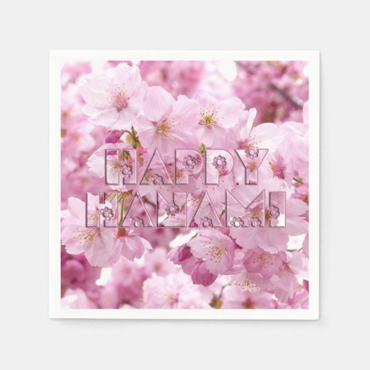 Pink Cherry Blossom Japans festival Happy Hanami Servet (Voorkant)