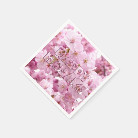 Pink Cherry Blossom Japans festival Happy Hanami Servet (Hoek)