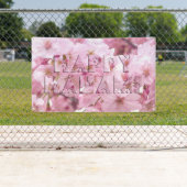 Pink Cherry Blossom Japans festival Happy Hanami Spandoek (Insitu)